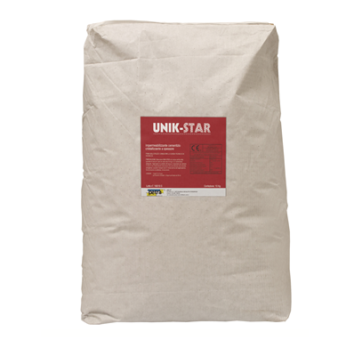 UNIK-STAR impermeabilizzante cementizio cristallizzante a spessore per realizzare fasce di contenimento per barriere all'umidità
