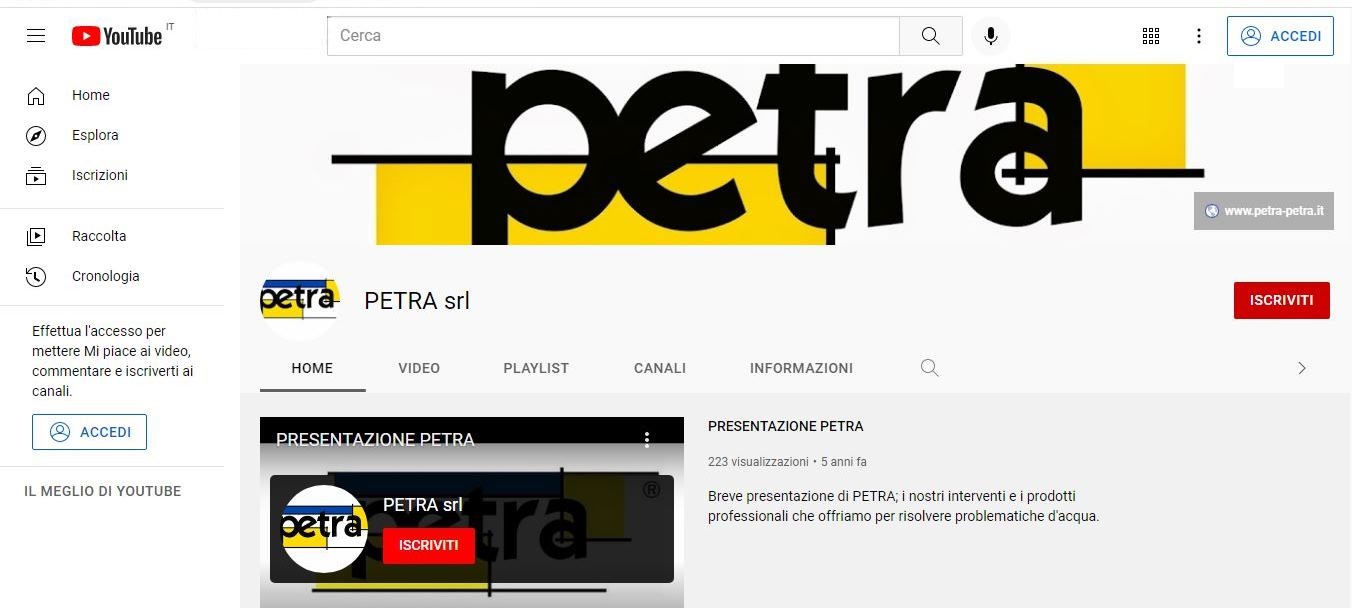 PETRA srl YouTube